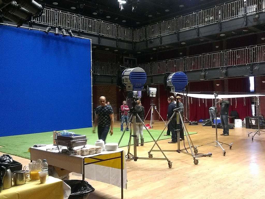 A film shoot set up within the Main Space