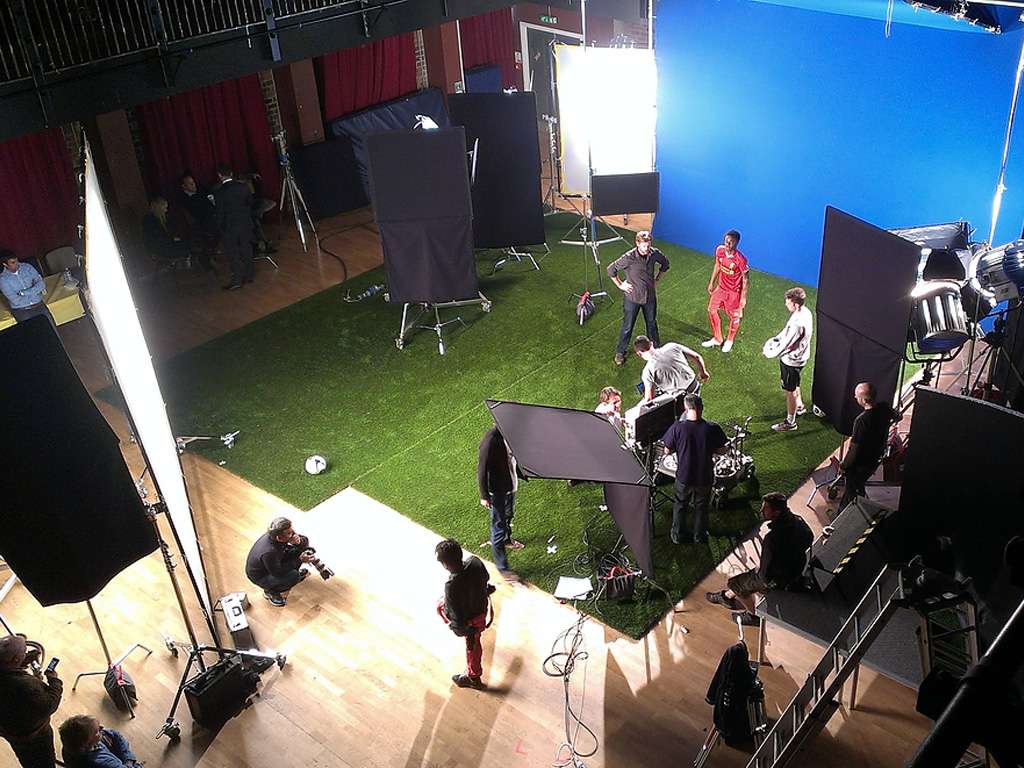 Film shoot in the Main Space, viewed from the balcony
