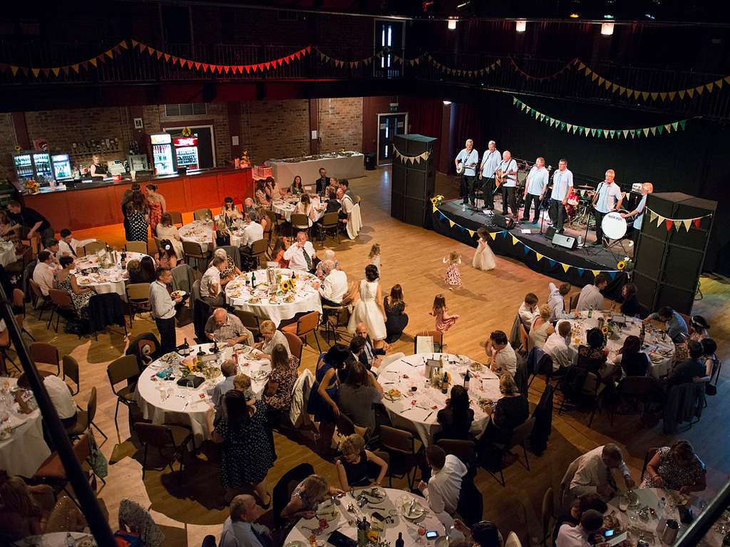The Black-E Main Hall wedding setup