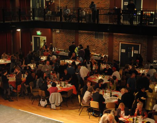 A dining event held within the Main Space at The Black-E