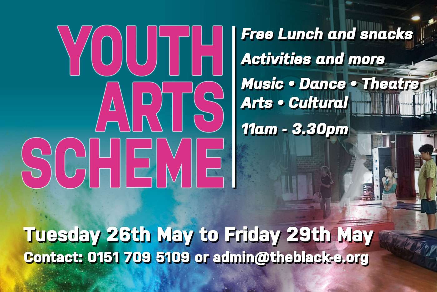 Youth Arts Scheme May Half Term: Tuesday 26 May to Friday 29 May - 11-3:30pm